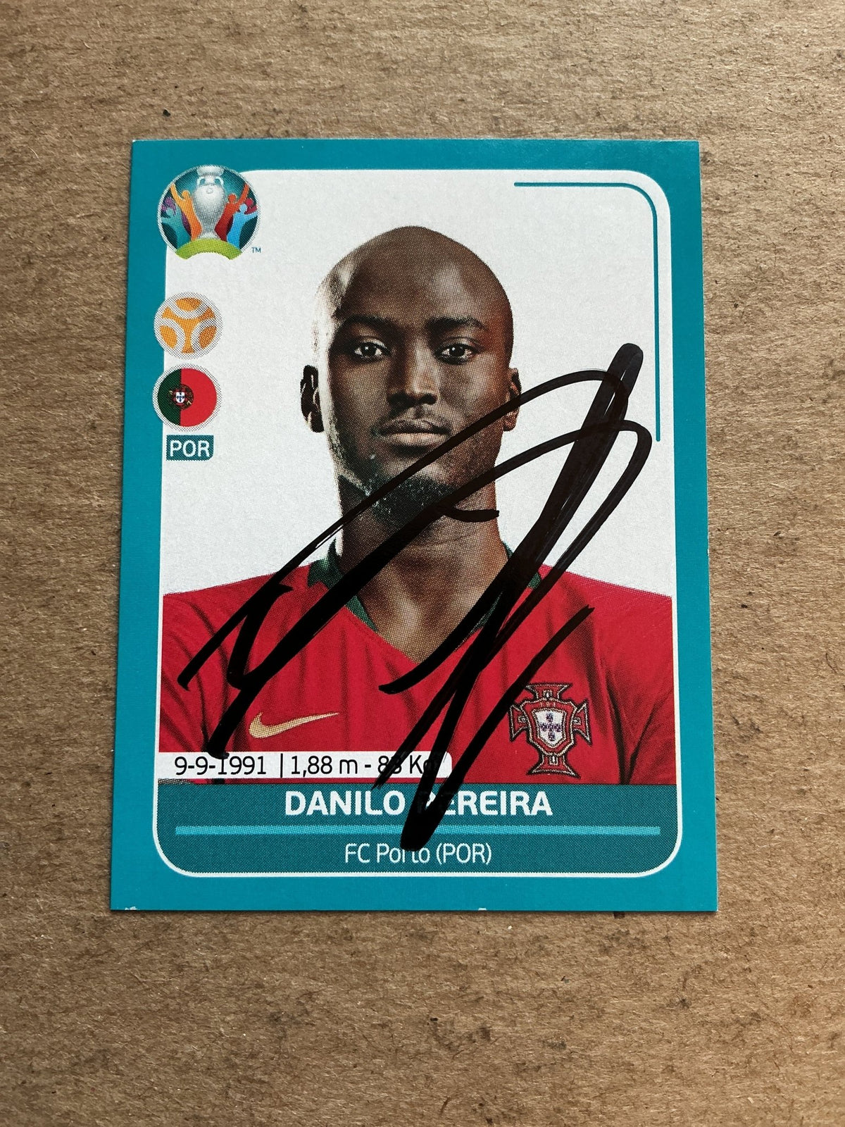 Danilo Pereira, Portugal 🇵🇹 UEFA Euro 2020 Panini hand signed - Autographs-World