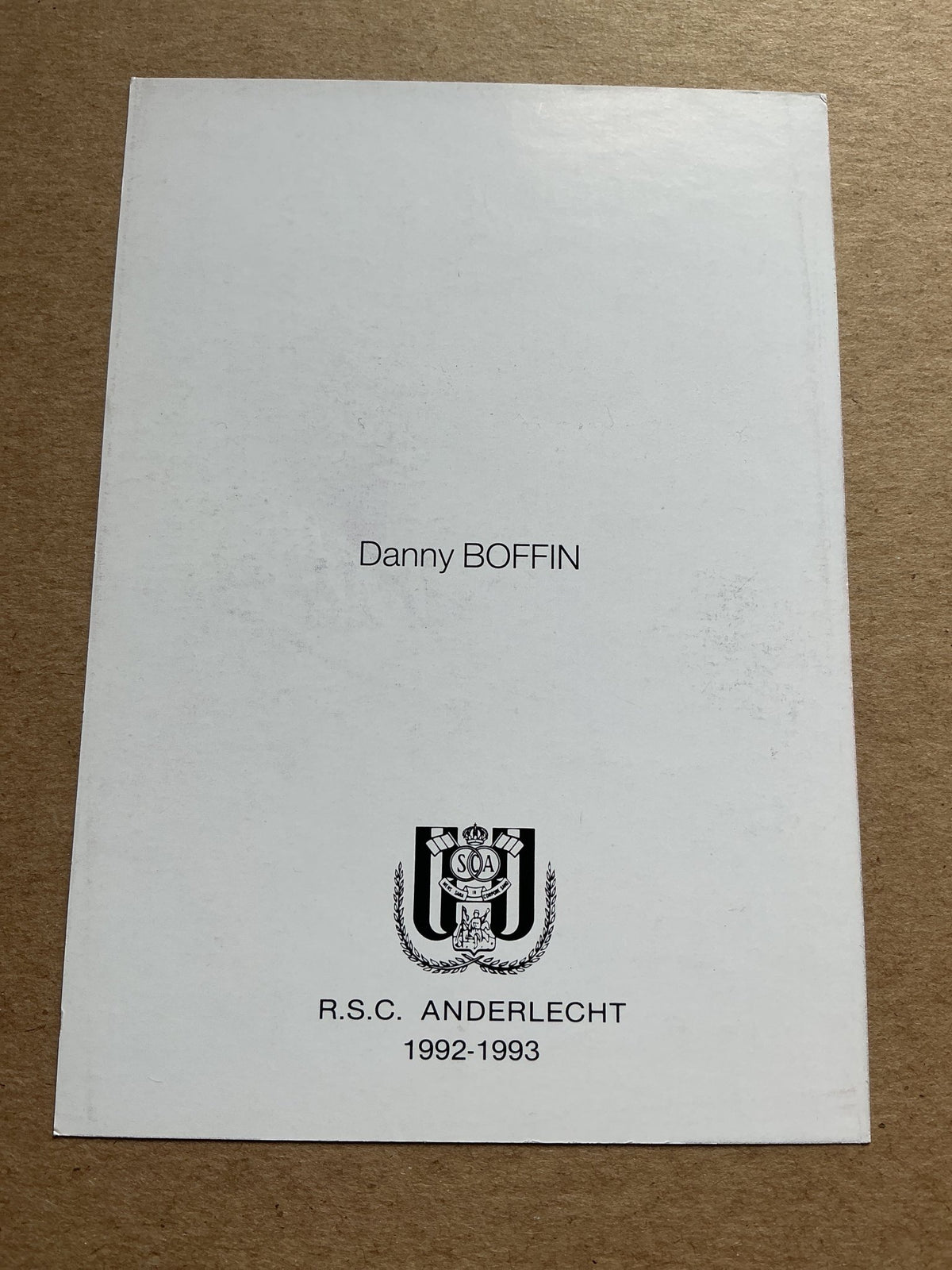 Danny Boffin, Belgium 🇧🇪 RSC Anderlecht 1992/93 hand signed - Autographs-World