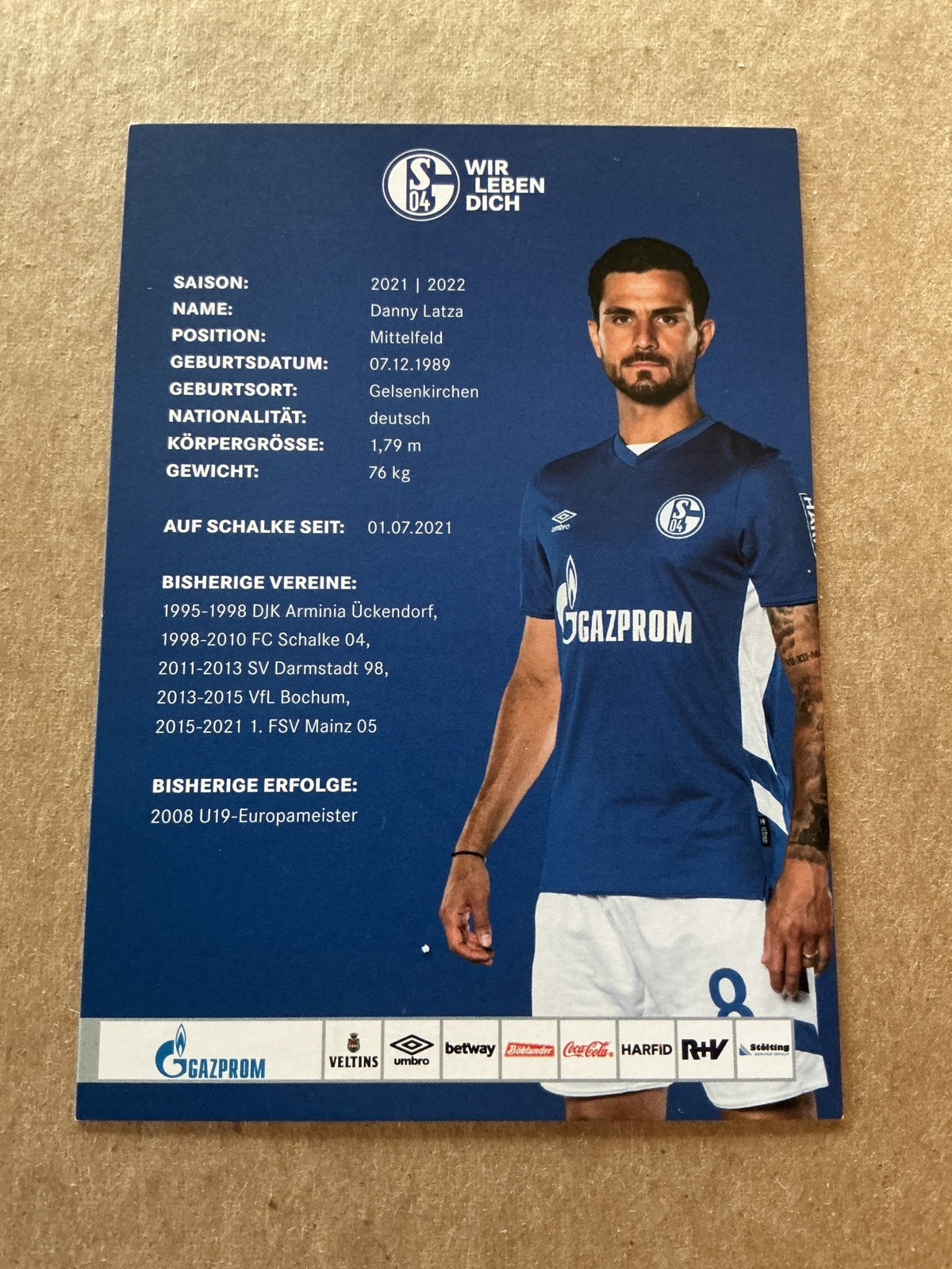 Danny Latza, Germany 🇩🇪 FC Schalke 04 2021/22 hand signed - Autographs-World