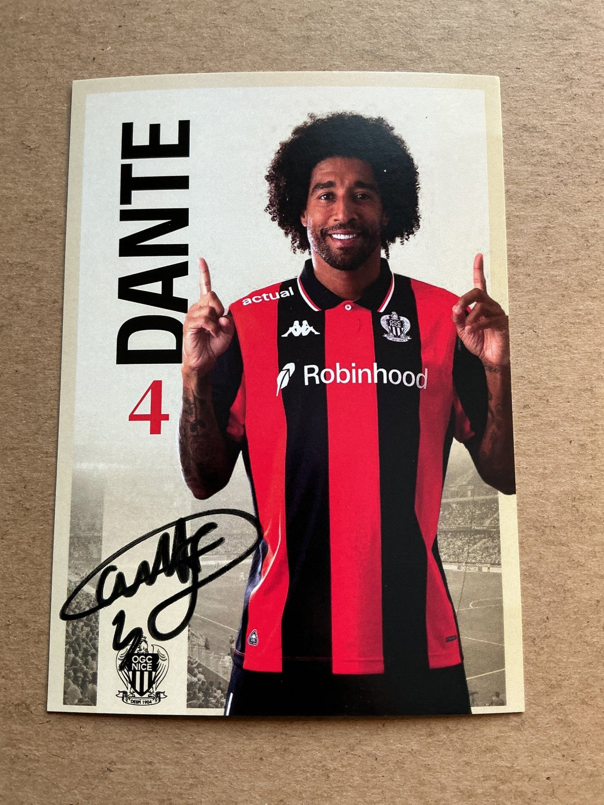 Dante, Brazil 🇧🇷 OGC Nice 2025/26 hand signed - Autographs-World