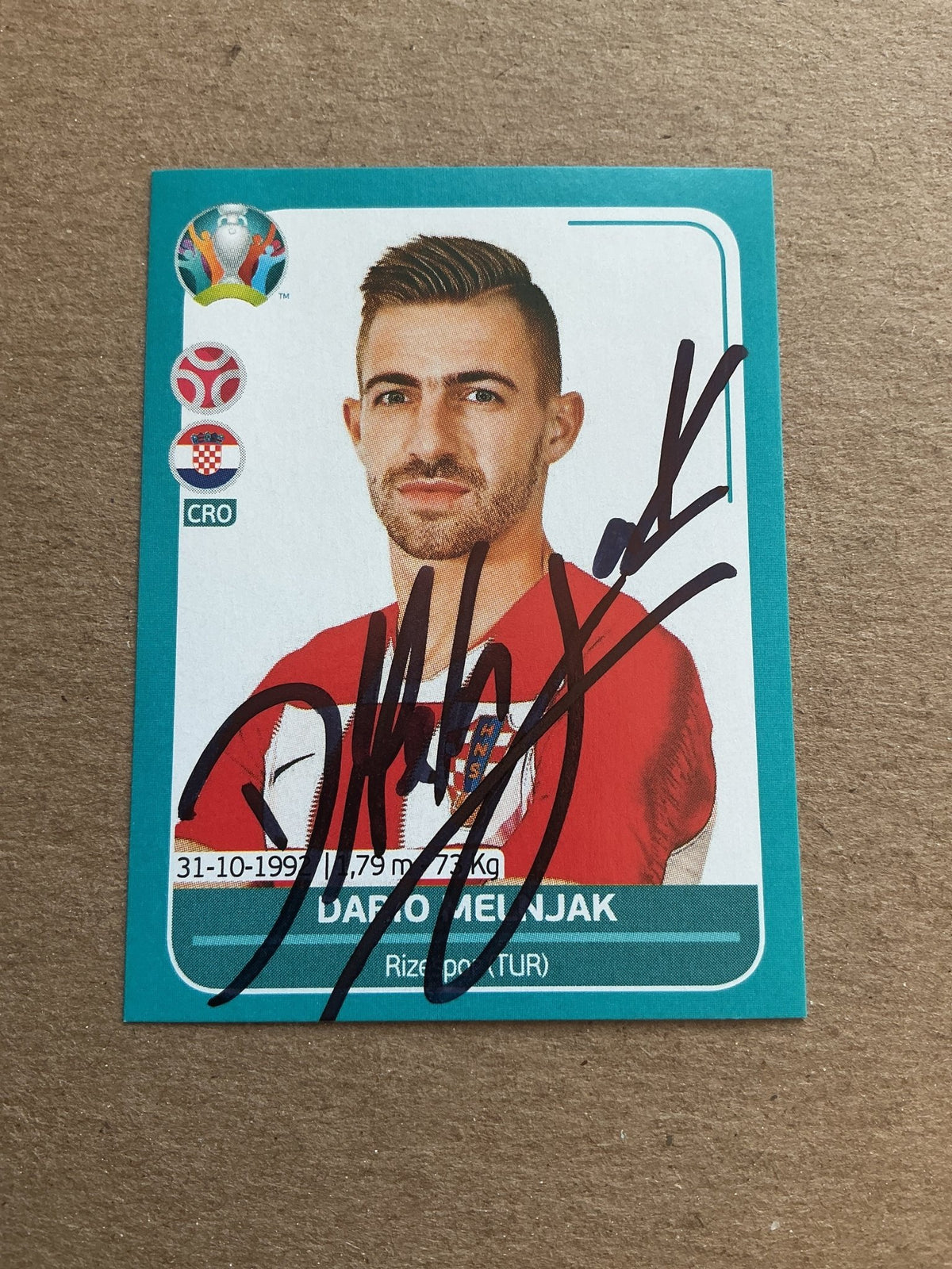 Dario Melnjak, Croatia 🇭🇷 UEFA Euro 2020 Panini hand signed - Autographs-World