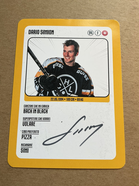 Dario Simion, Switzerland 🇨🇭 HC Lugano 2025/26 hand signed - Autographs-World