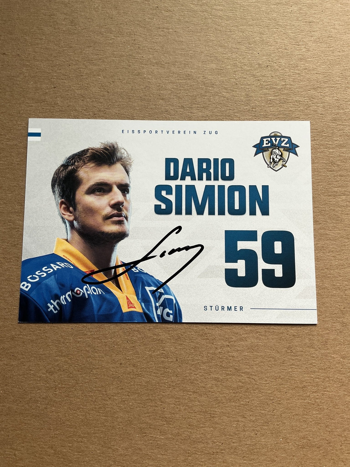 Dario Simon, Switzerland 🇨🇭 EV Zug 2024/25 hand signed - Autographs-World