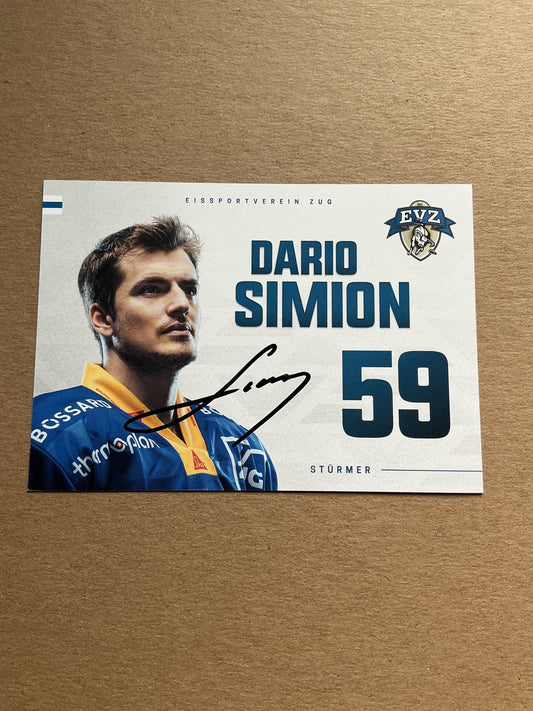 Dario Simon, Switzerland 🇨🇭 EV Zug 2024/25 hand signed - Autographs-World