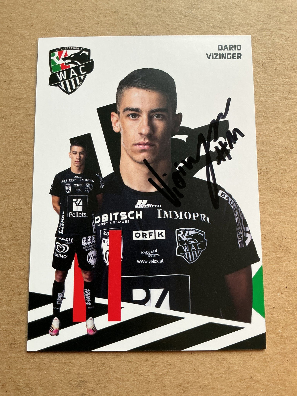 Dario Vizinger, Croatia 🇭🇷 Wolfsberger AC 2020/21 hand signed - Autographs-World