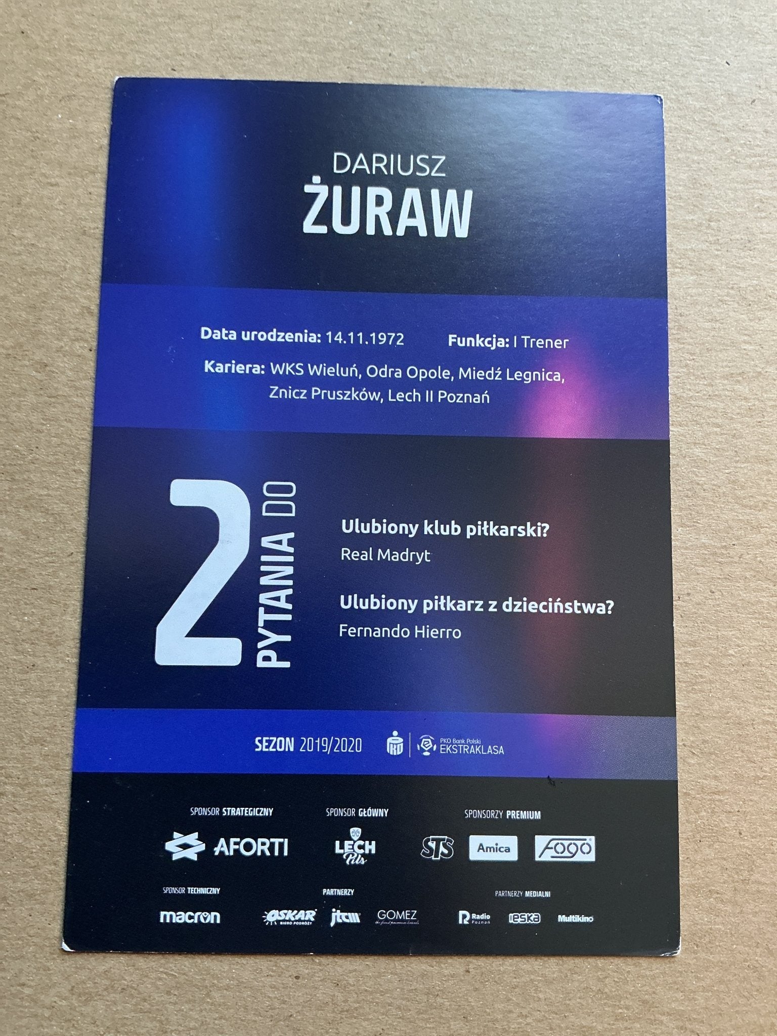 Dariusz Żuraw, Poland 🇵🇱 Lech Poznań 2019/20 hand signed - Autographs-World