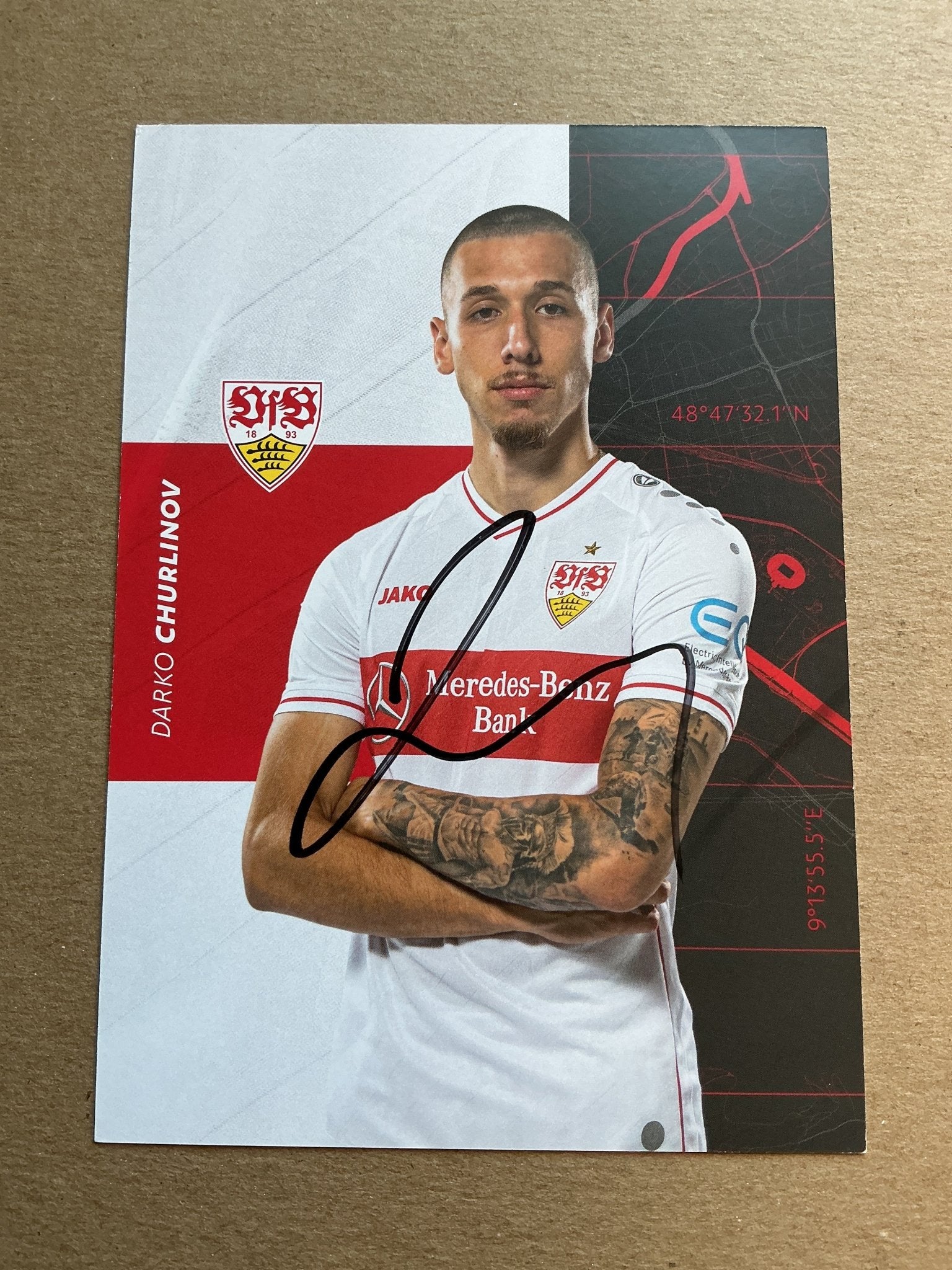Darko Churlinov, North Macedonia 🇲🇰 VfB Stuttgart 2020/21 hand signed - Autographs-World