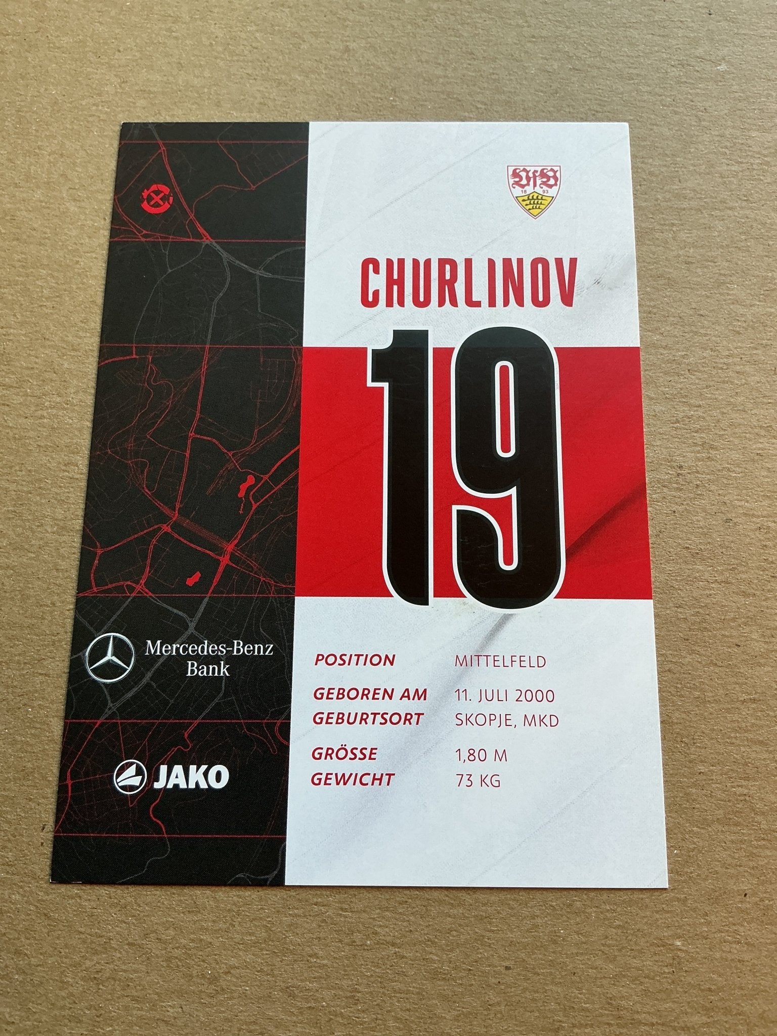 Darko Churlinov, North Macedonia 🇲🇰 VfB Stuttgart 2020/21 hand signed - Autographs-World