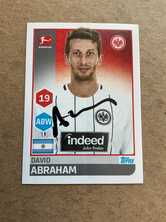 David Abraham, Argentina 🇦🇷 Eintracht Frankfurt 2017/18 Topps hand signed - Autographs-World
