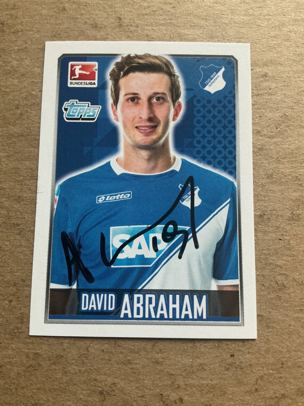 David Abraham, Argentina 🇦🇷 TSG 1899 Hoffenheim 2014/15 Topps hand signed - Autographs-World