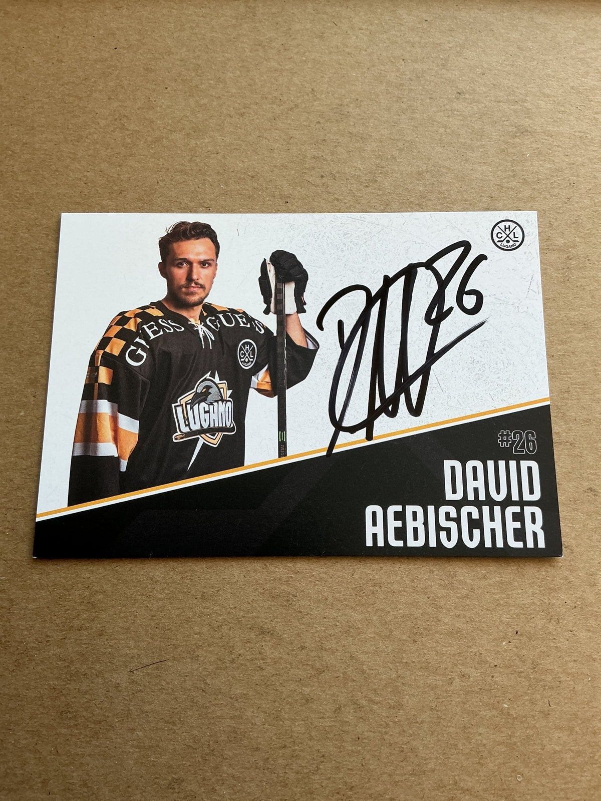 David Aebischer, Switzerland 🇨🇭 HC Lugano 2024/25 hand signed - Autographs-World