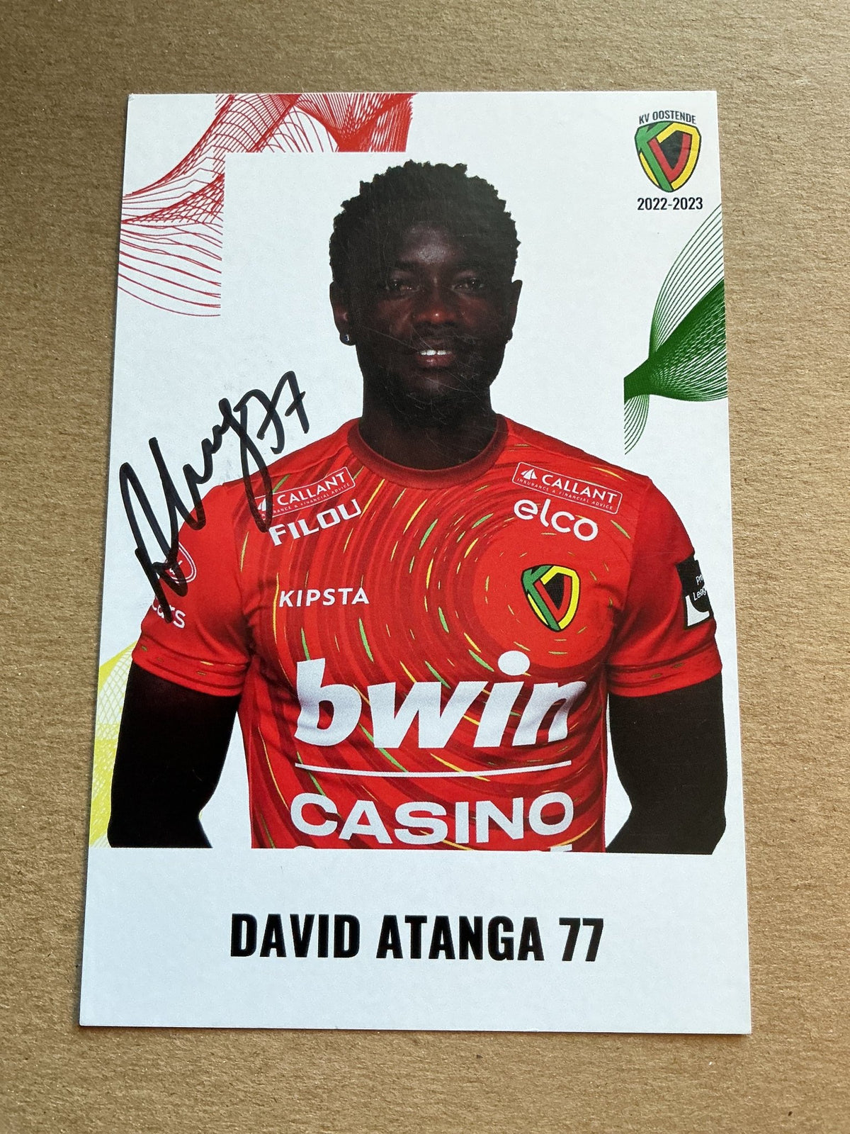 David Atanga, Ghana 🇬🇭 KV Oostende 2022/23 hand signed - Autographs-World