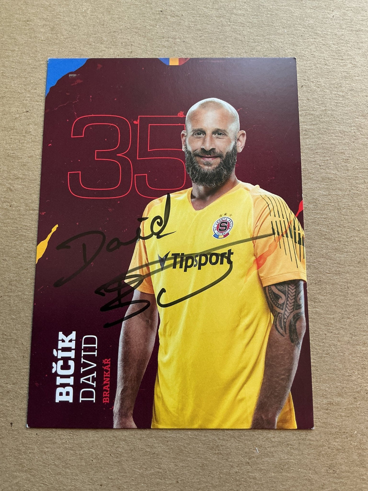 David Bičík, Czech Republic 🇨🇿 AC Sparta Prague 2019/20 hand signed - Autographs-World