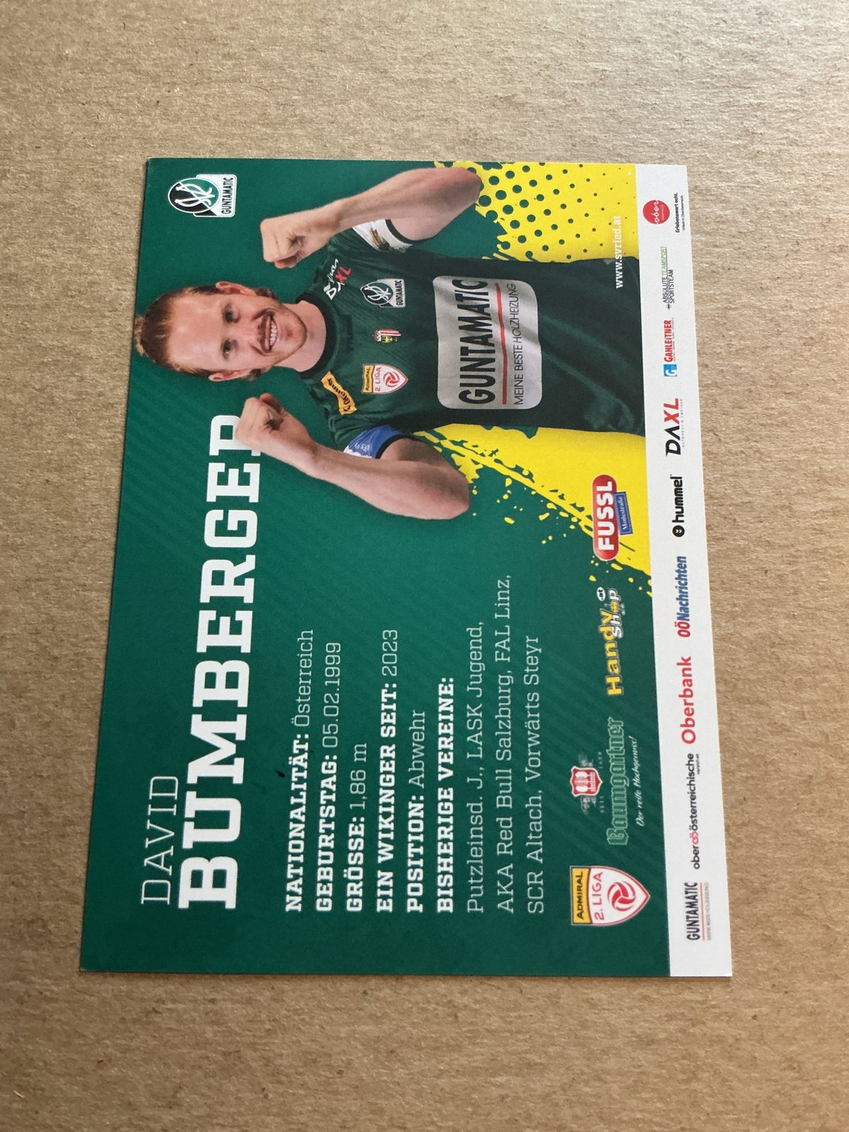 David Bumberger, Austria 🇦🇹 SV Ried 2024/25 hand signed - Autographs-World