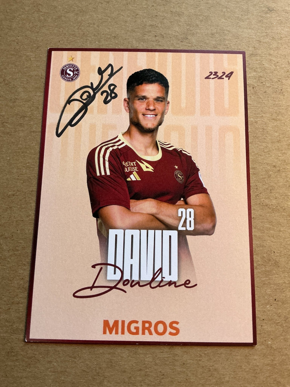 David Douline, France 🇫🇷 Servette FC 2023/24 hand signed - Autographs-World