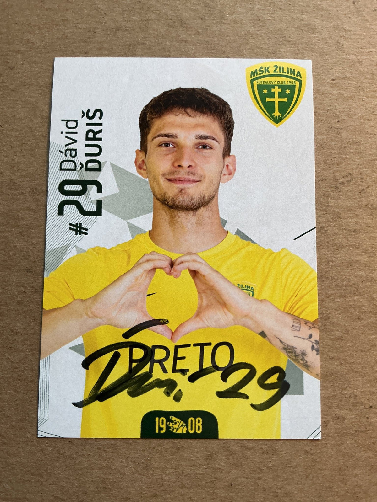 Dávid Ďuriš, Slovakia 🇸🇰 MŠK Žilina 2023/24 hand signed - Autographs-World