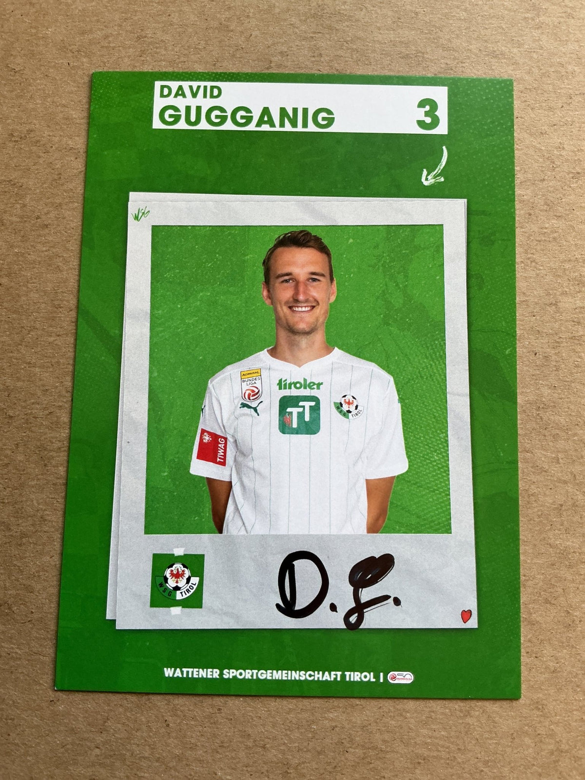 David Gugganig, Austria 🇦🇹 WSG Tirol 2023/24 hand signed - Autographs-World