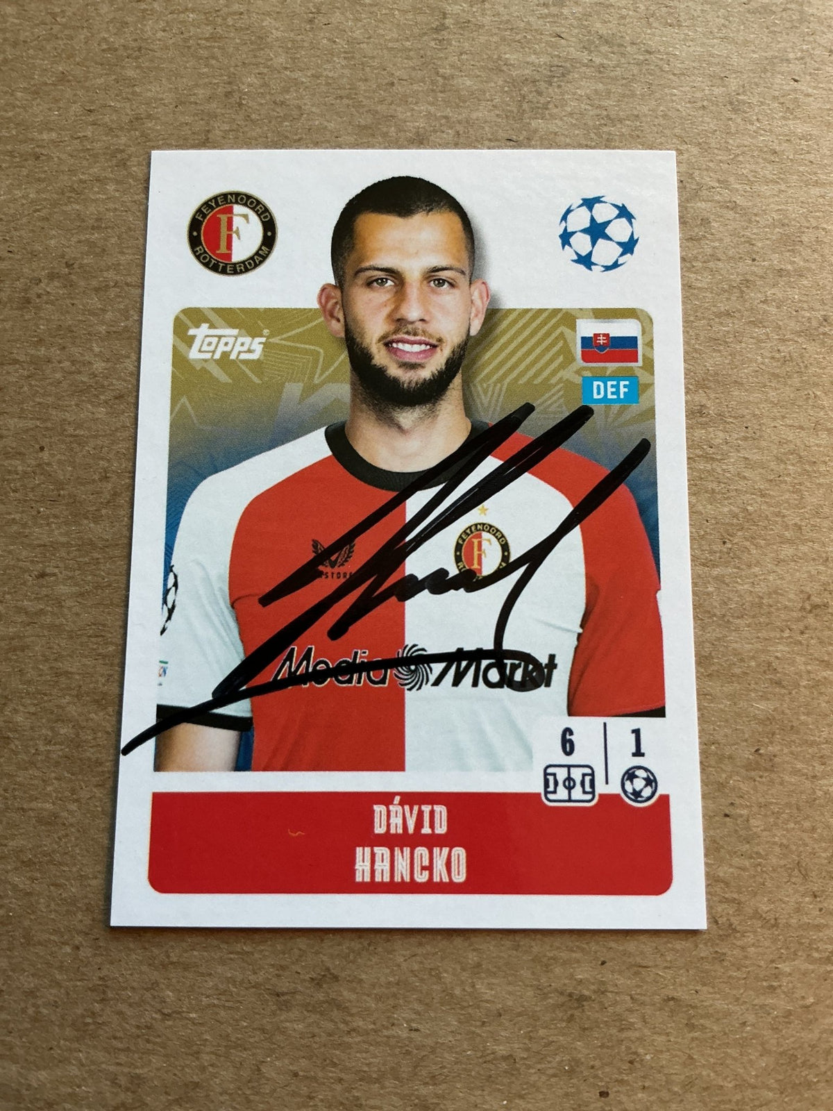 Dávid Hancko, Slovakia 🇸🇰 Feyenoord 2024/25 Topps hand signed - Autographs-World