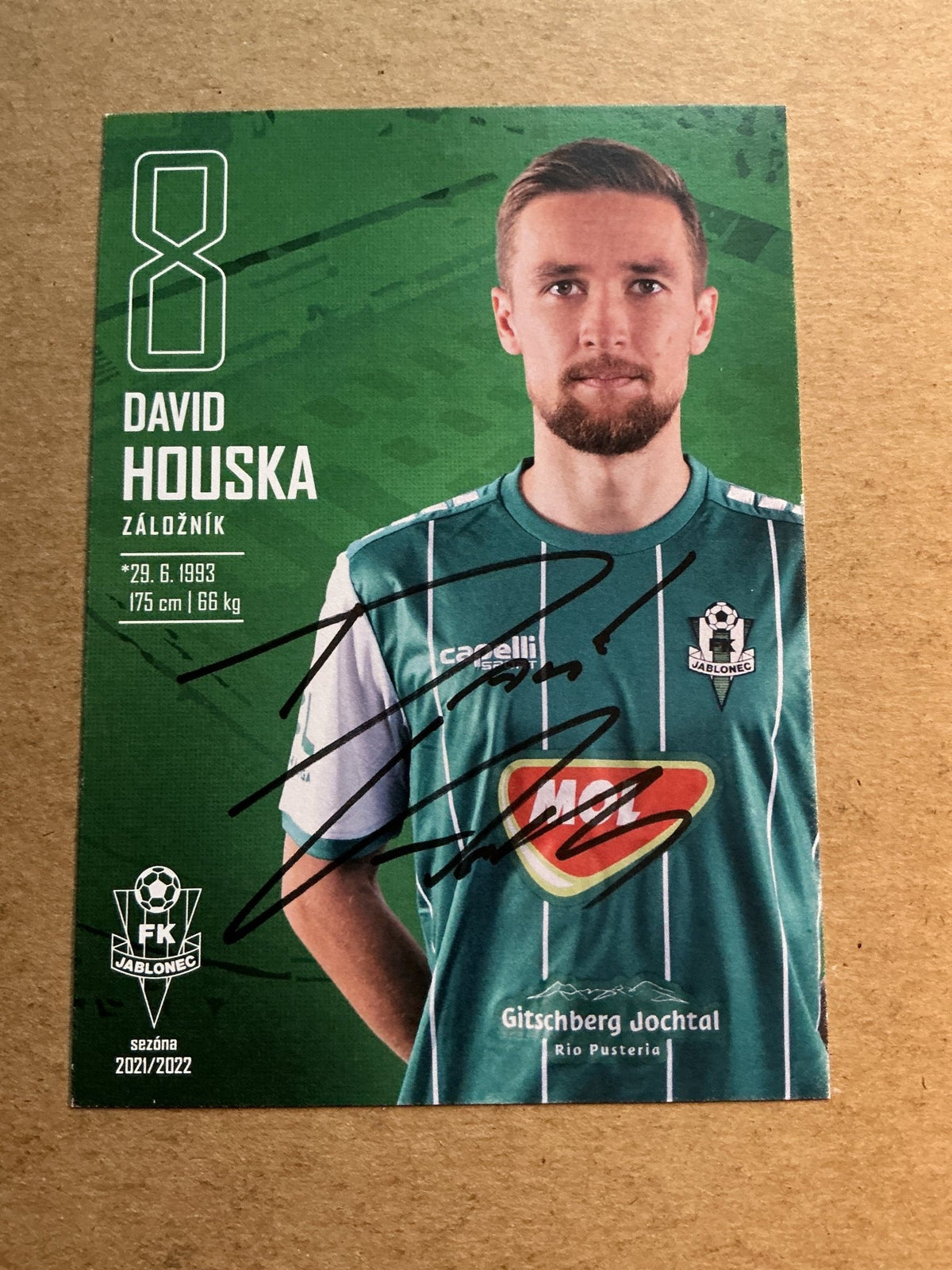 David Houska, Czech Republic 🇨🇿 FK Jablonec 2021/22 hand signed - Autographs-World