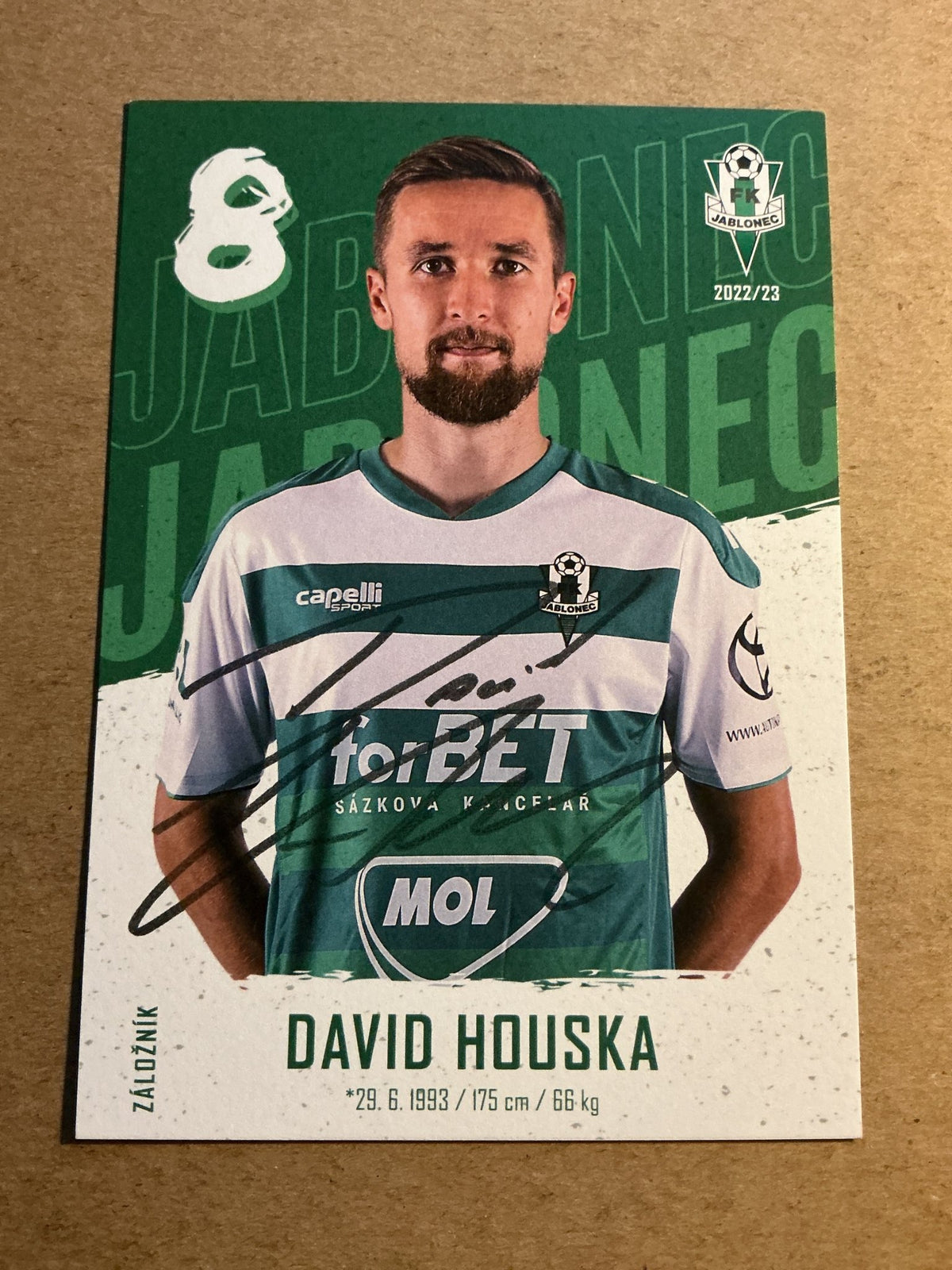 David Houska, Czech Republic 🇨🇿 FK Jablonec 2022/23 hand signed - Autographs-World
