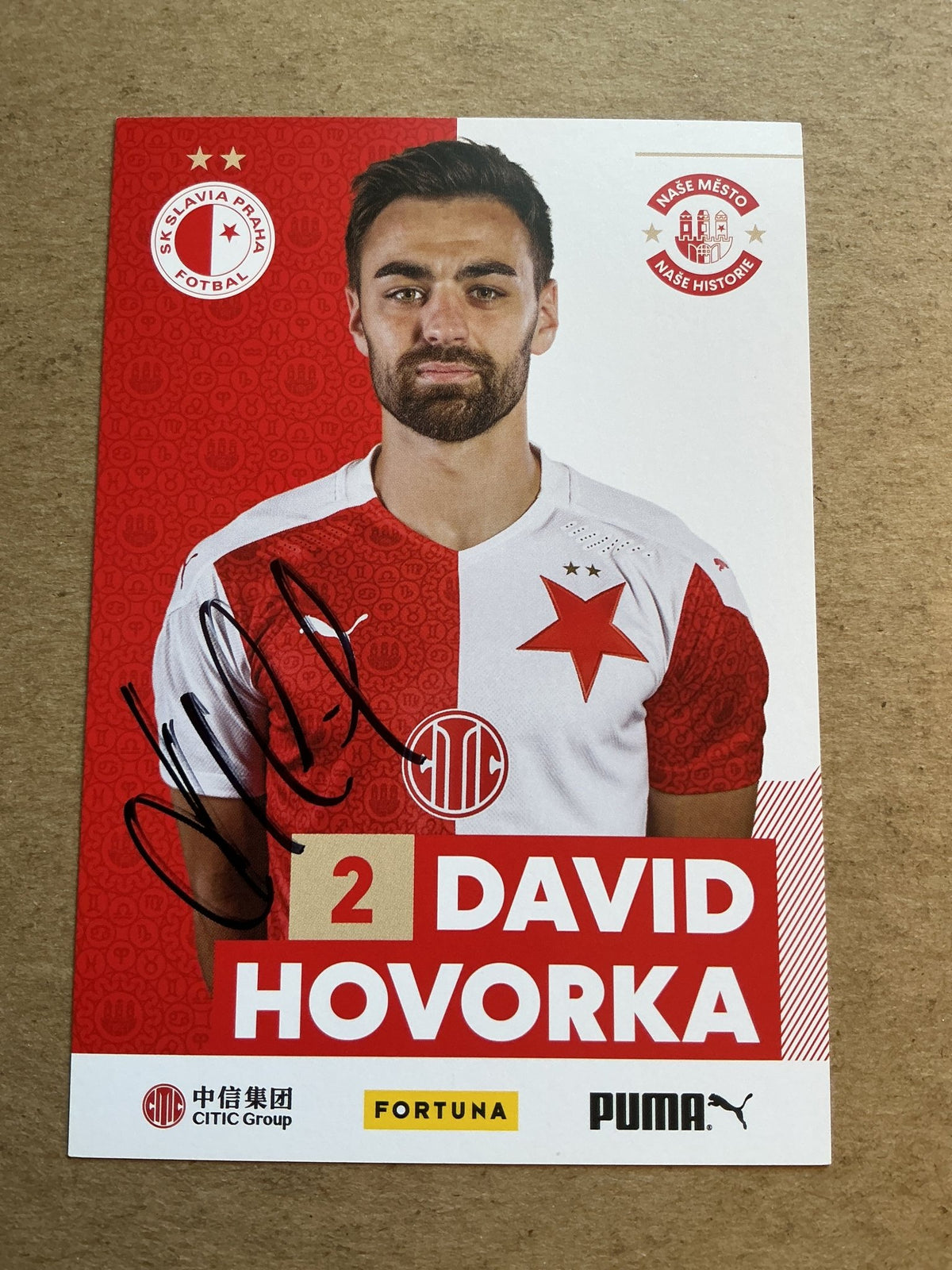 David Hovorka, Czech Republic 🇨🇿 SK Slavia Prague 2020/21 hand signed - Autographs-World