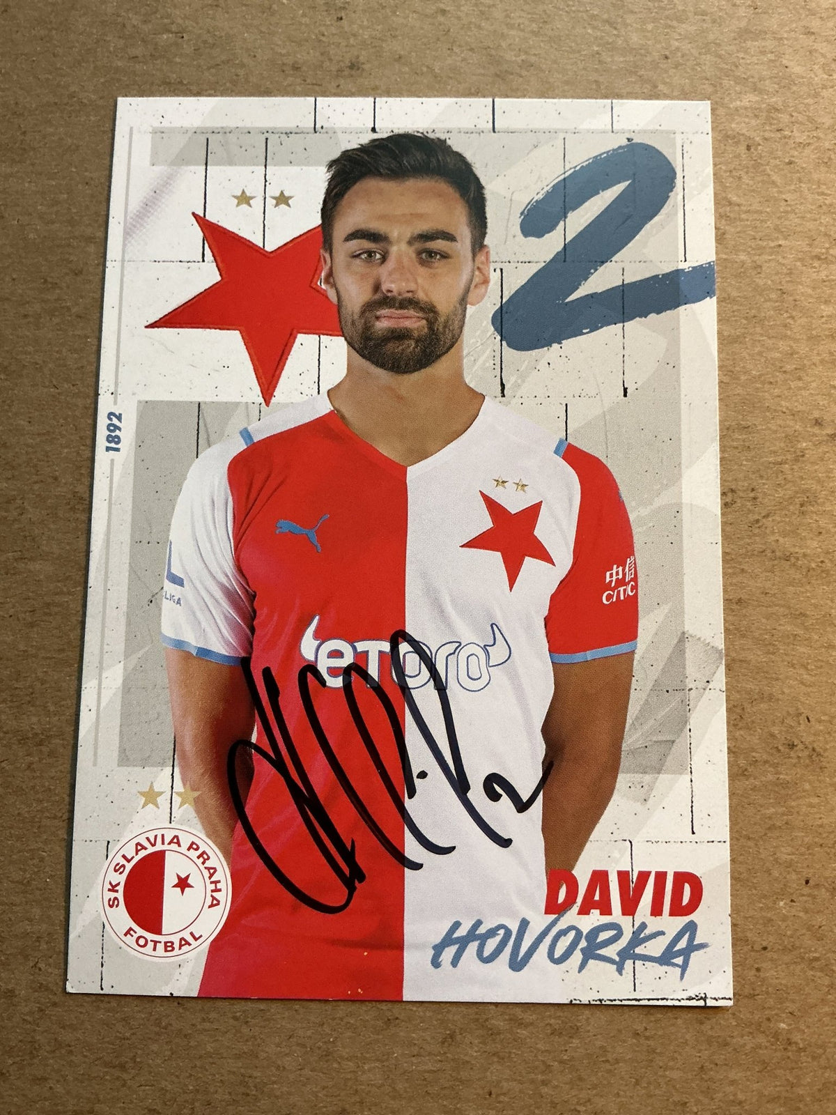 David Hovorka, Czech Republic 🇨🇿 SK Slavia Prague 2021/22 hand signed - Autographs-World