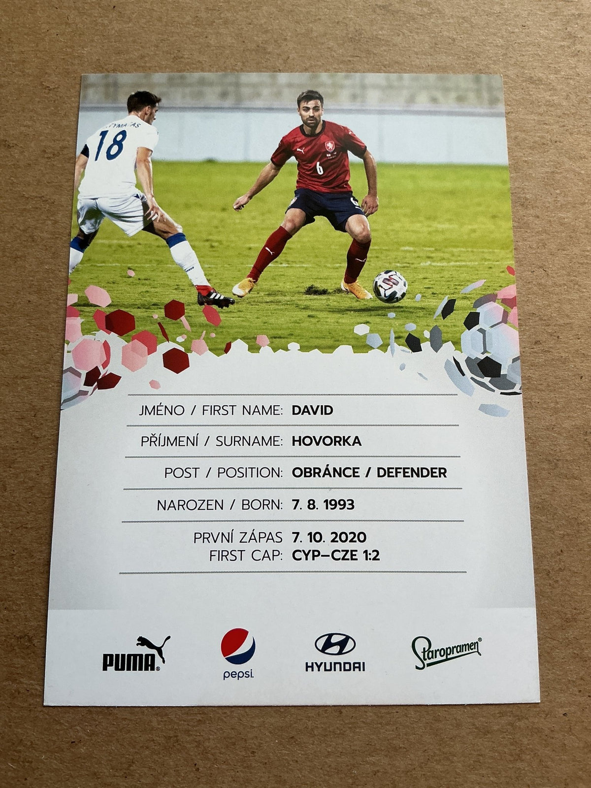 David Hovorka, Czech Republic 🇨🇿 UEFA Euro Cup 2020 hand signed - Autographs-World