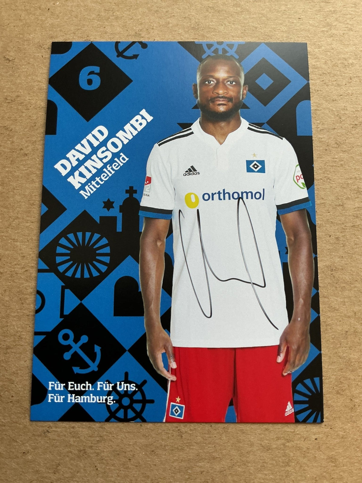 David Kinsombi, Germany 🇩🇪 Hamburger SV 2021/22 hand signed - Autographs-World