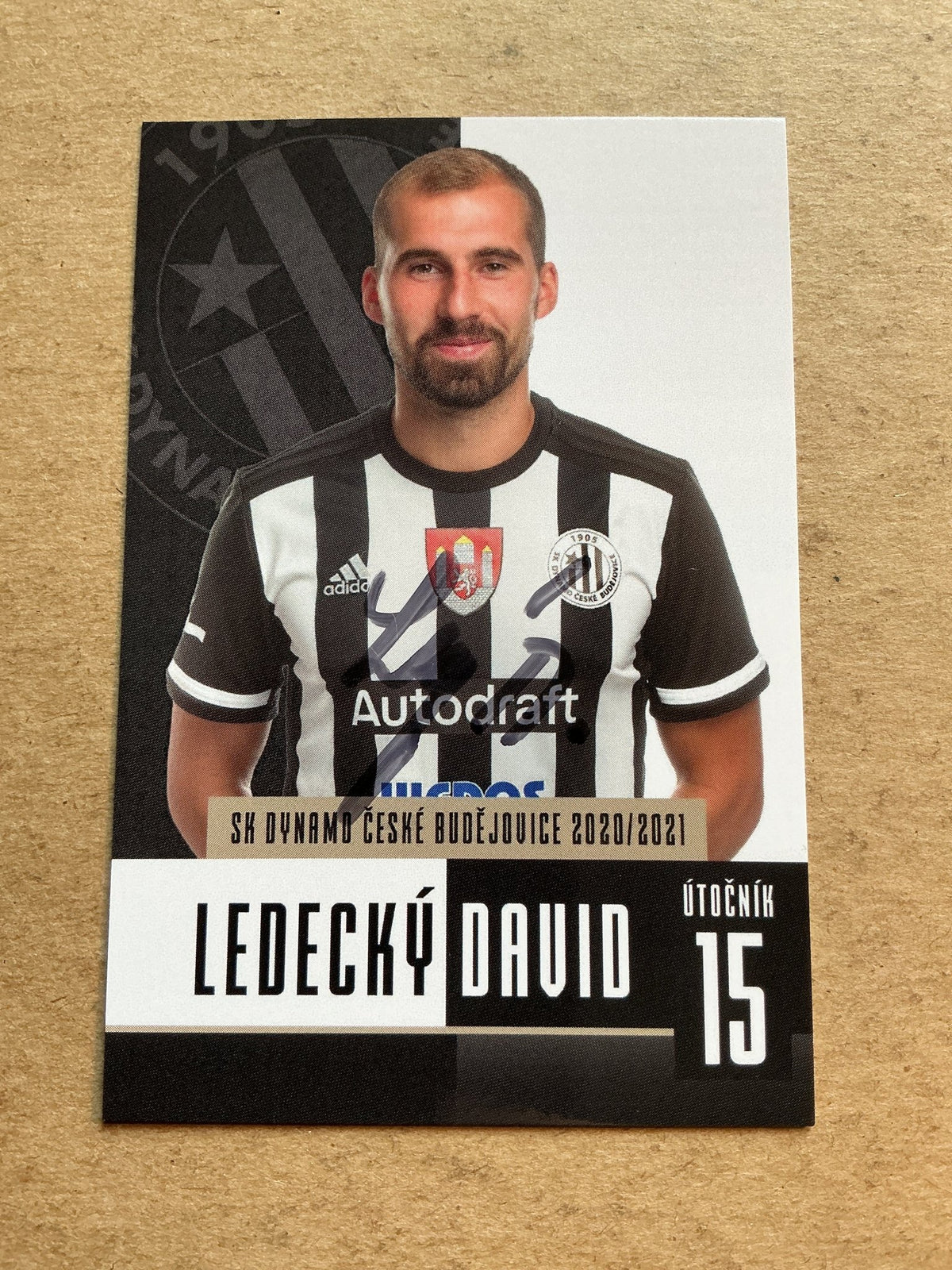 David Ledecký, Czech Republic 🇨🇿 SK Dynamo České Budějovice 2020/21 hand signed - Autographs-World
