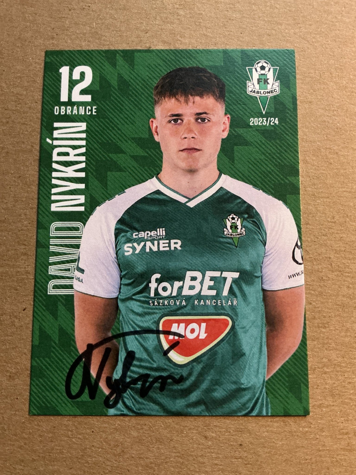 David Nykrín, Czech Republic 🇨🇿 FK Jablonec 2023/24 hand signed - Autographs-World