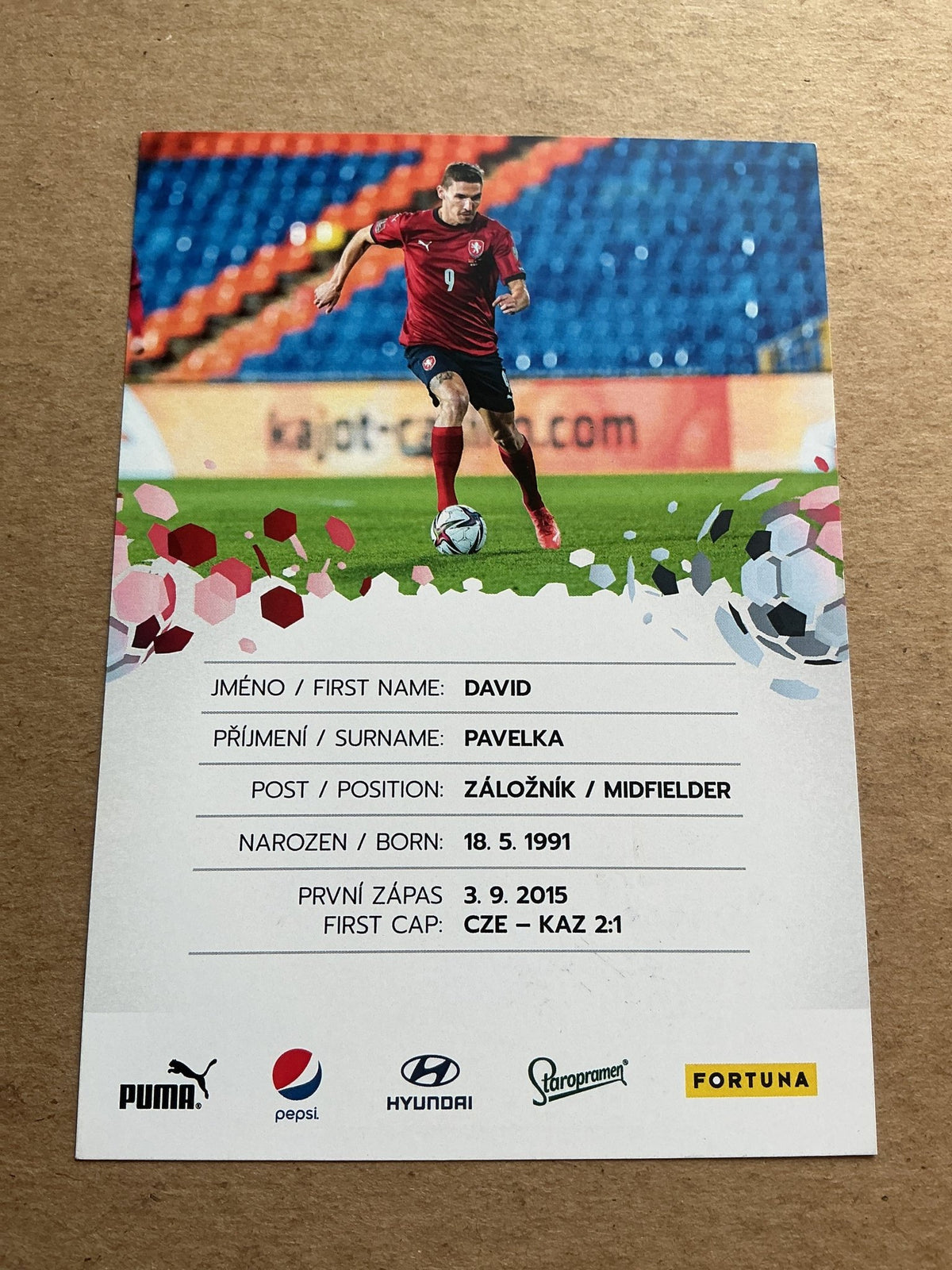 David Pavelka, Czech Republic 🇨🇿 UEFA Euro Cup 2020 hand signed - Autographs-World
