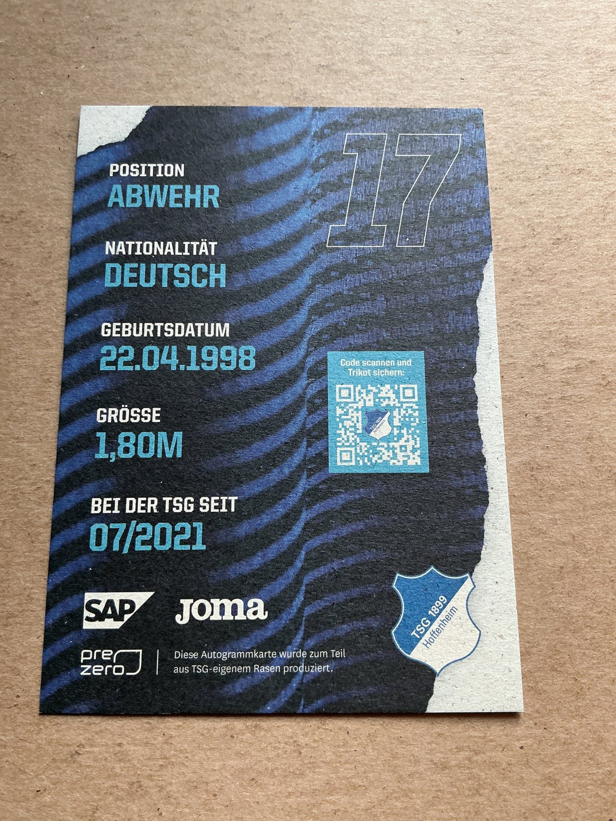 David Raum, Germany 🇩🇪 TSG 1899 Hoffenheim 2021/22 hand signed - Autographs-World