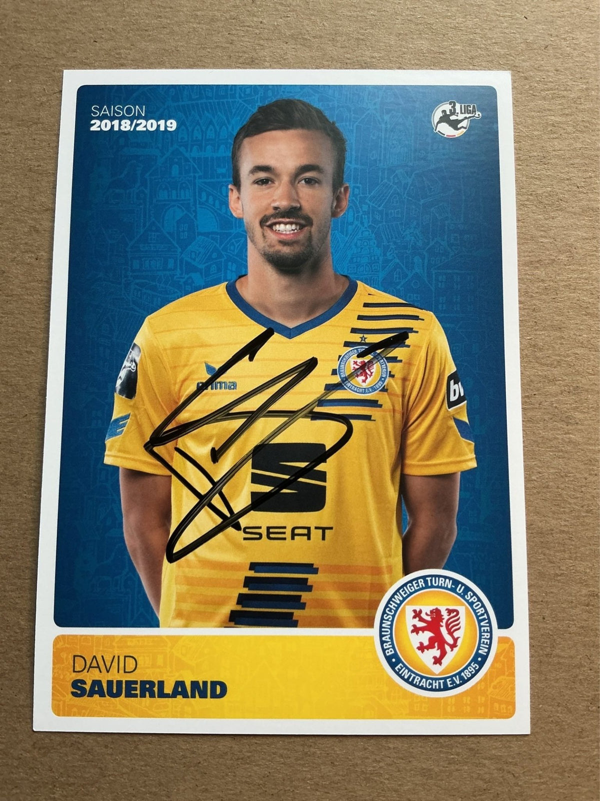 David Sauerland, Germany 🇩🇪 Eintracht Braunschweig 2018/19 hand signed - Autographs-World