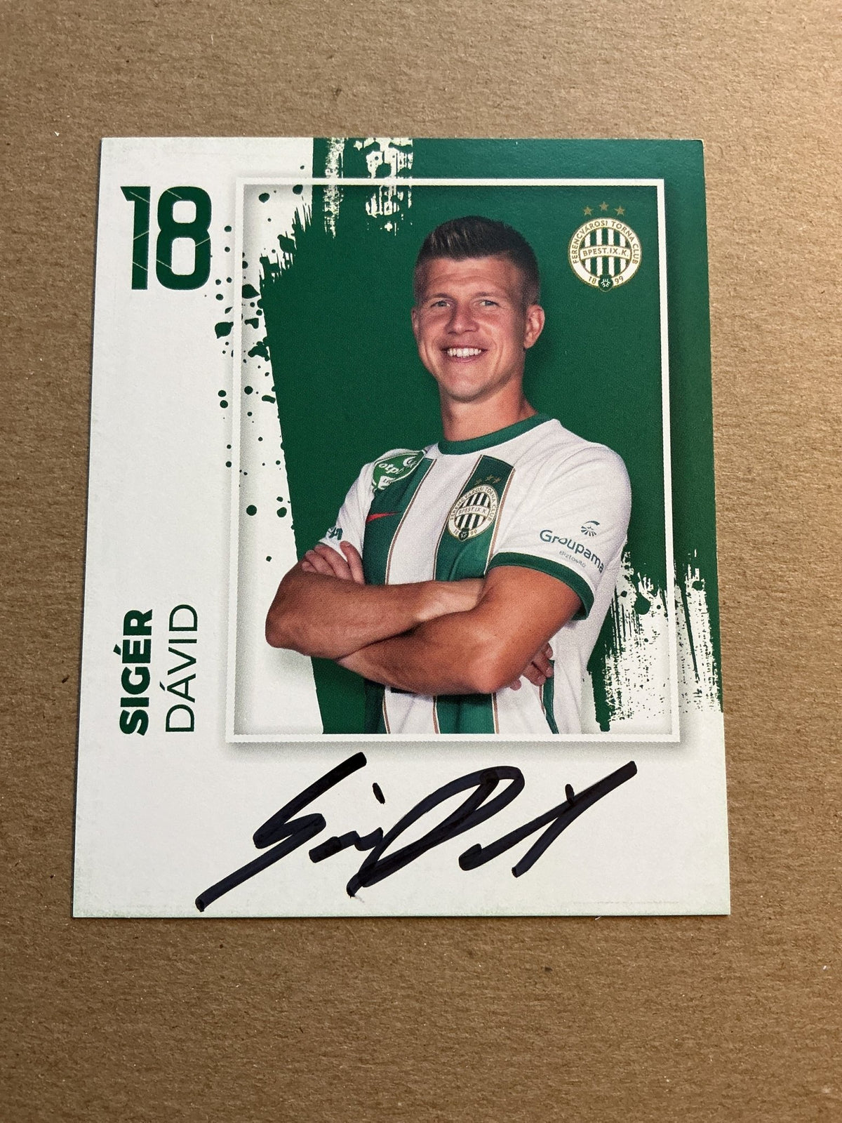 Dávid Sigér, Hungary 🇭🇺 Ferencváros TC 2023/24 hand signed - Autographs-World