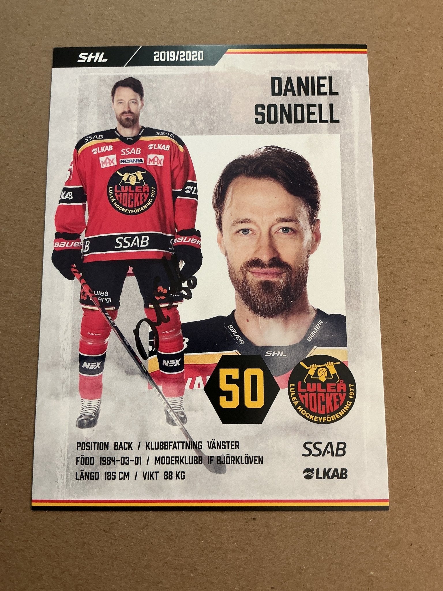 David Sondell, Sweden 🇸🇪 Luleå Hockey 2019/20 hand signed - Autographs-World
