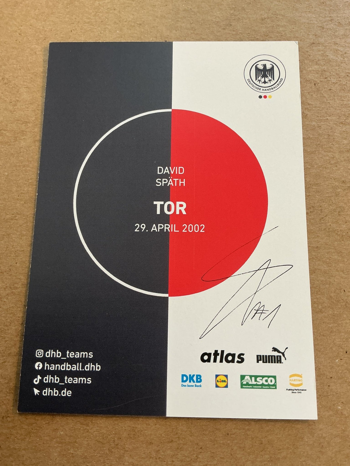 David Späth, Germany 🇩🇪 Handball Sports 2025 hand signed - Autographs-World