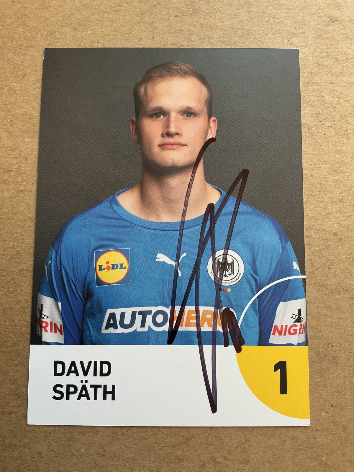 David Späth, Germany 🇩🇪 Handball Summer Olympics 2024 hand signed - Autographs-World