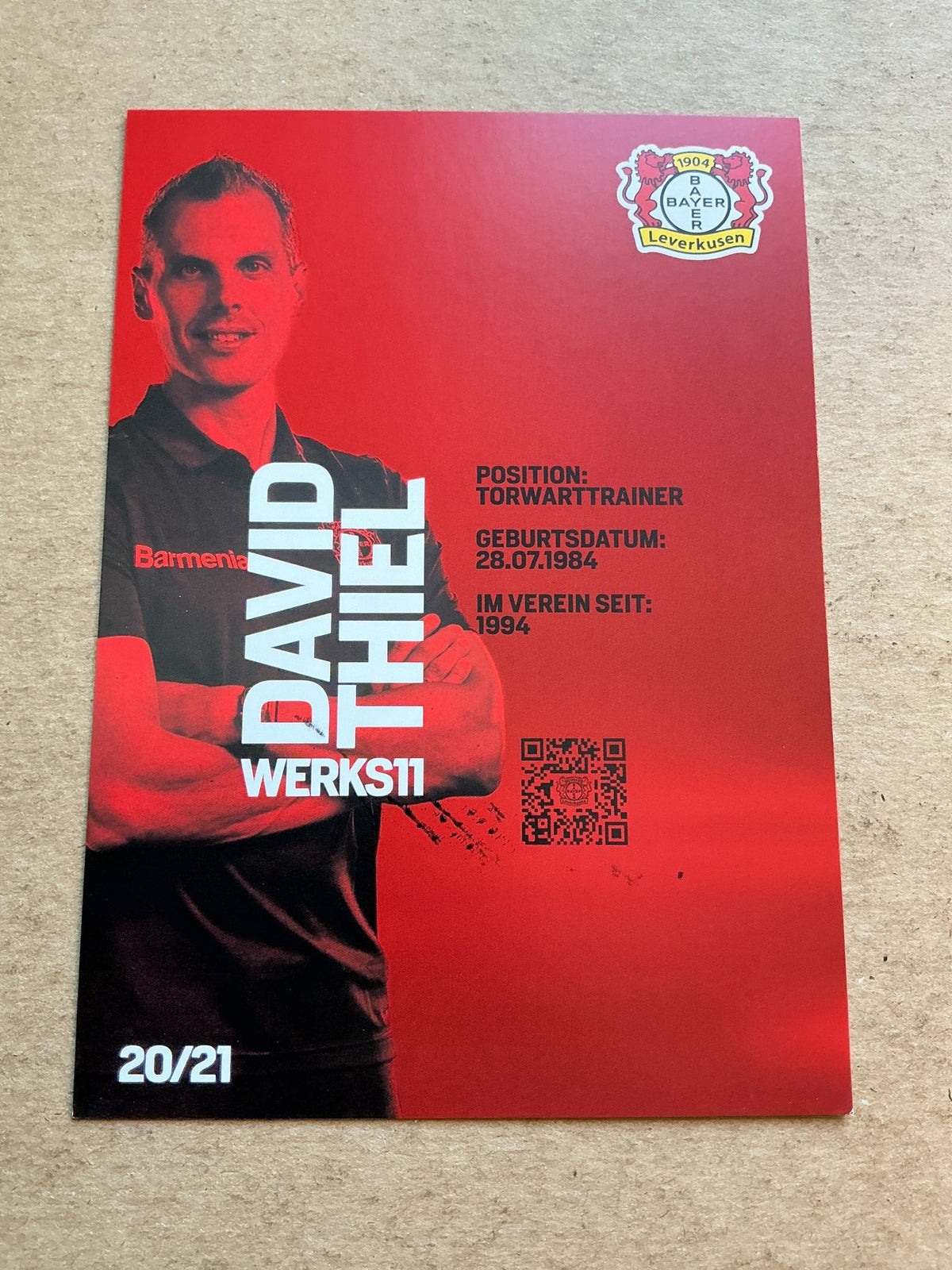 David Thiel, Germany 🇩🇪 Bayer 04 Leverkusen 2020/21 hand signed - Autographs-World