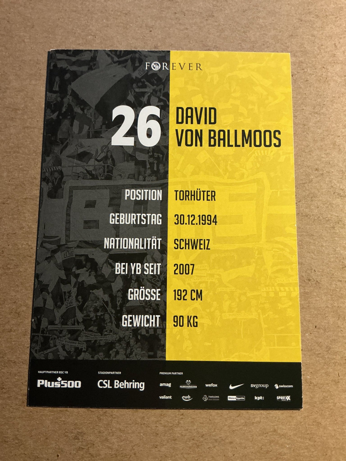 David von Ballmoos, Switzerland 🇨🇭 BSC Young Boys 2021/22 hand signed - Autographs-World