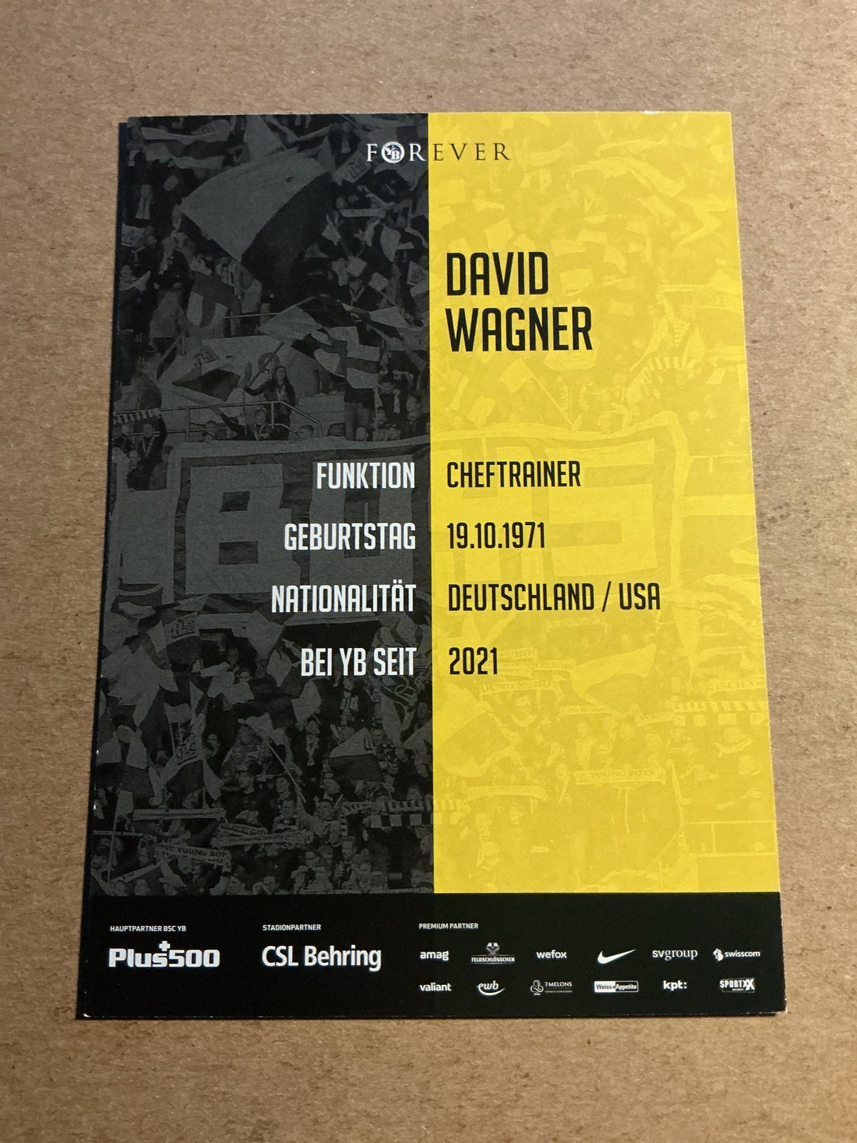 David Wagner, USA 🇺🇸 BSC Young Boys 2021/22 hand signed - Autographs-World
