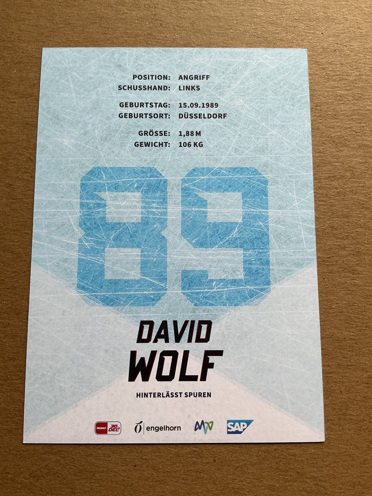 David Wolf, Germany 🇩🇪 Adler Mannheim 2023/24 hand signed - Autographs-World