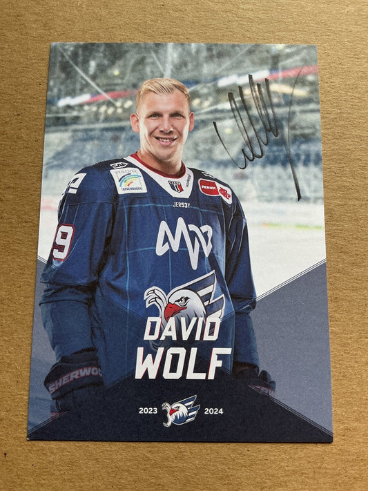 David Wolf, Germany 🇩🇪 Adler Mannheim 2023/24 hand signed - Autographs-World