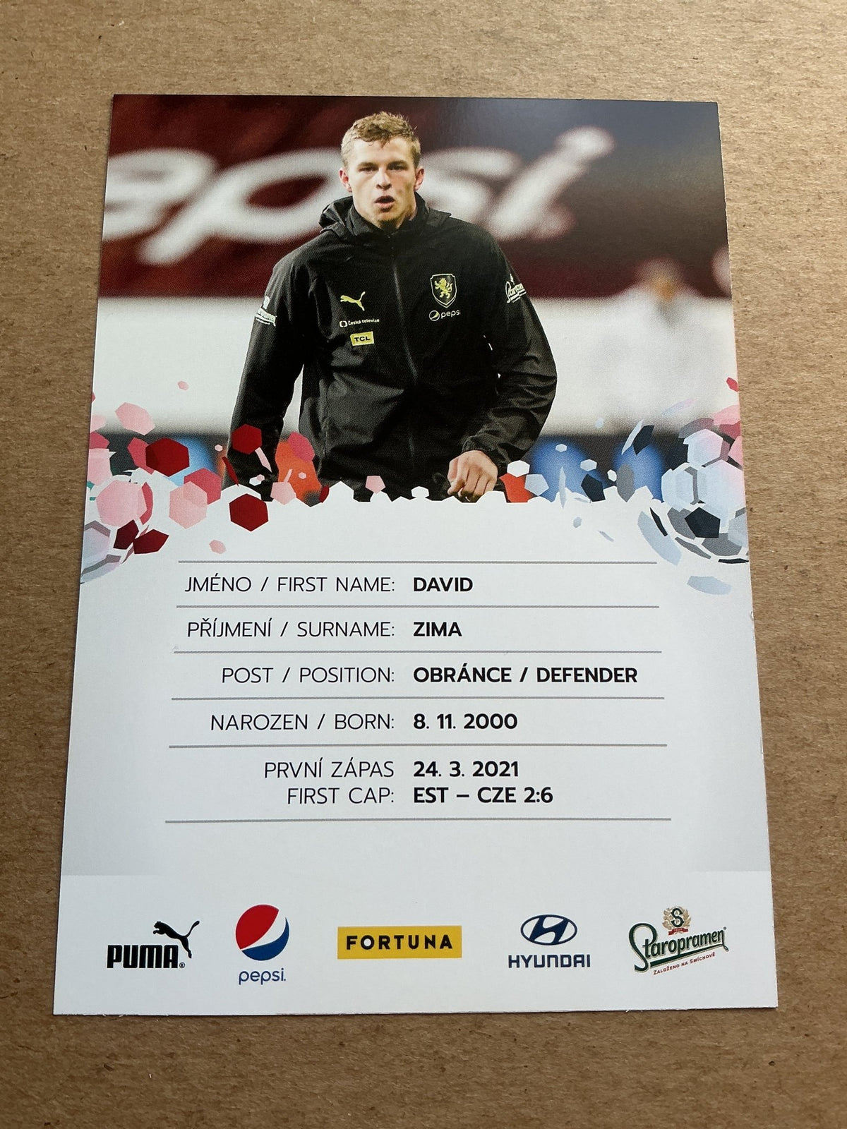 David Zima, Czech Republic 🇨🇿 UEFA Euro Cup 2020 hand signed - Autographs-World