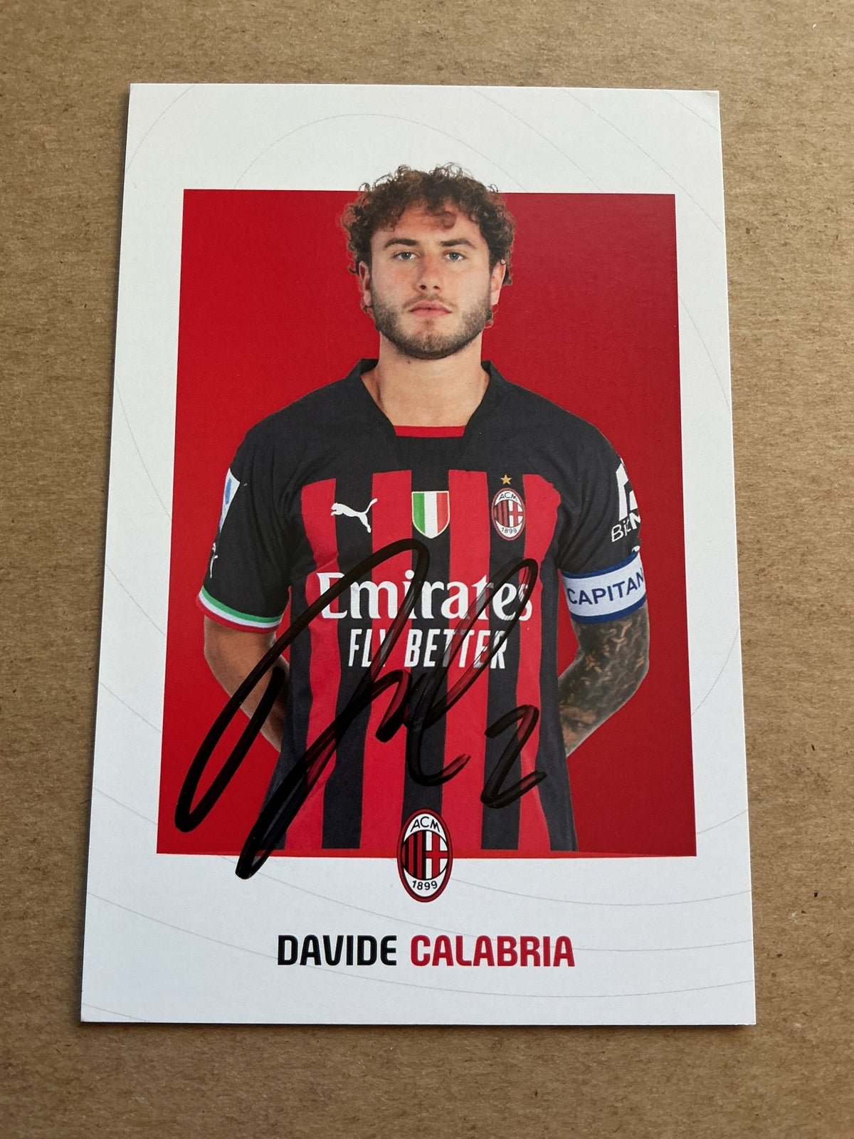 Davide Calabria, Italy 🇮🇹 AC Milan 2022/23 hand signed - Autographs-World