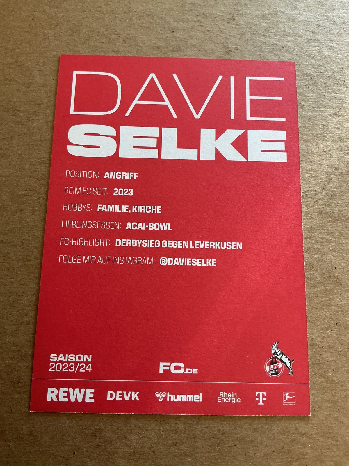 Davie Selke, Germany 🇩🇪 1.FC Köln 2023/24 hand signed - Autographs-World