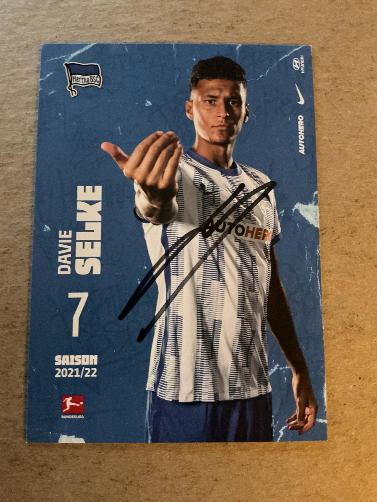 Davie Selke, Germany 🇩🇪 Hertha BSC Berlin 2021/22 hand signed - Autographs-World