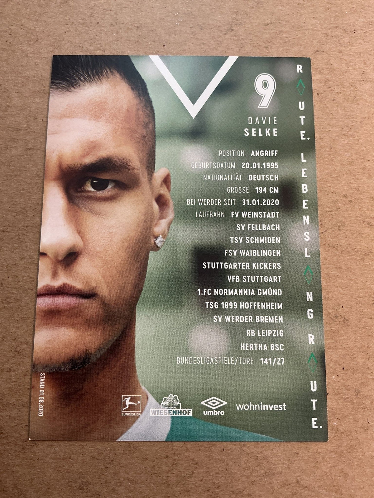 Davie Selke, Germany 🇩🇪 SV Werder Bremen 2020/21 hand signed - Autographs-World