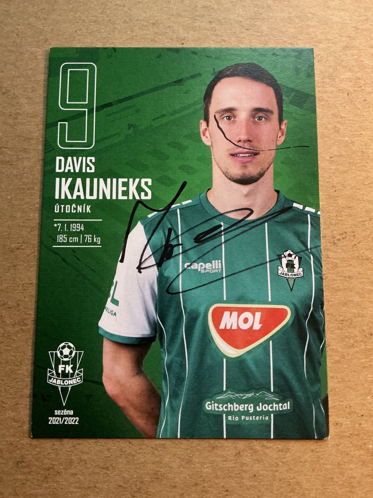 Dāvis Ikaunieks, Latvia 🇱🇻 FK Jablonec 2021/22 hand signed - Autographs-World