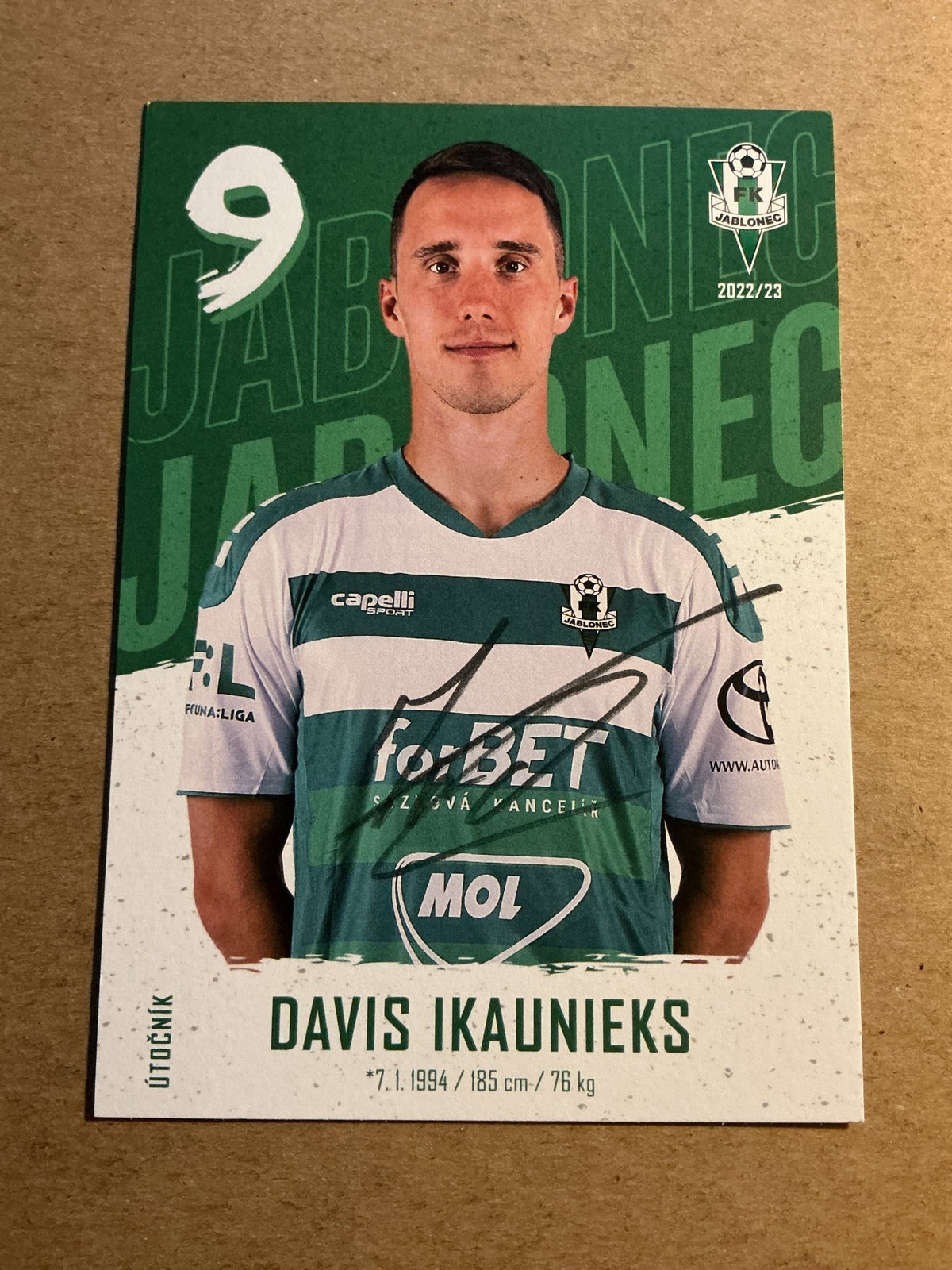 Davis Ikaunieks, Latvia 🇱🇻 FK Jablonec 2022/23 hand signed - Autographs-World