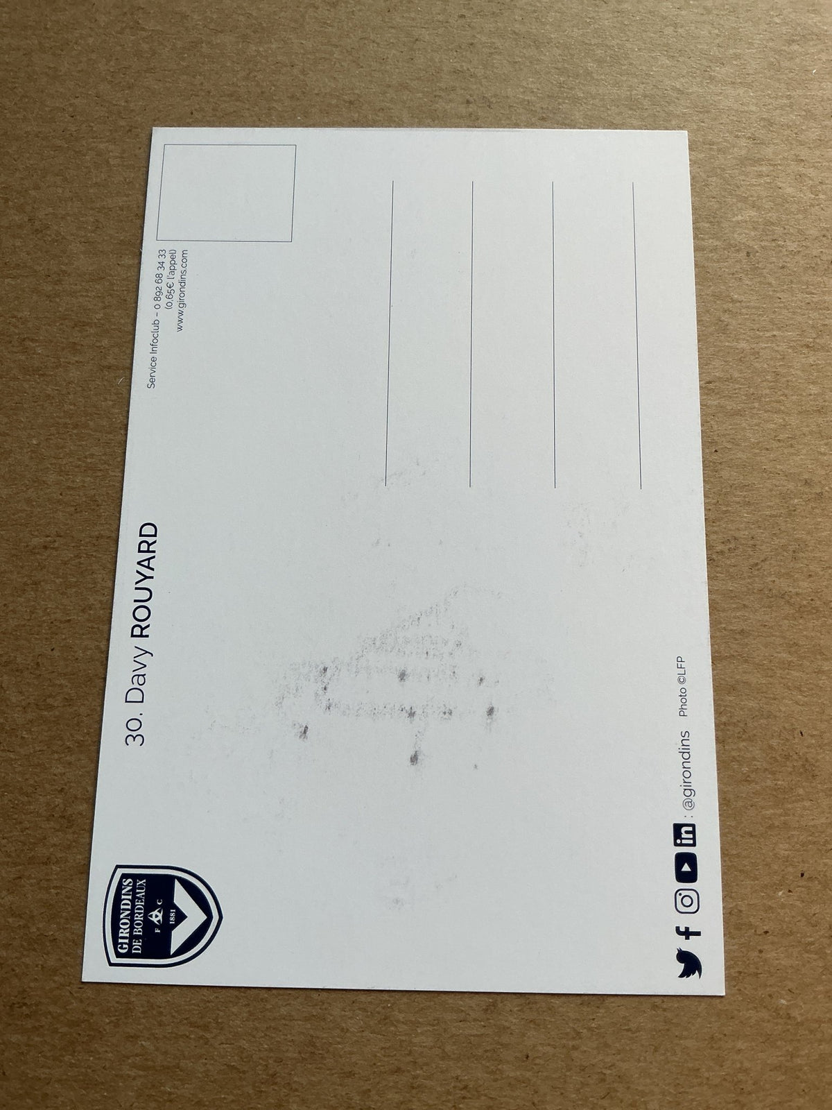 Davy Rouyard, Guadeloupe 🇬🇵 Girondins Bordeaux 2021/22 hand signed - Autographs-World